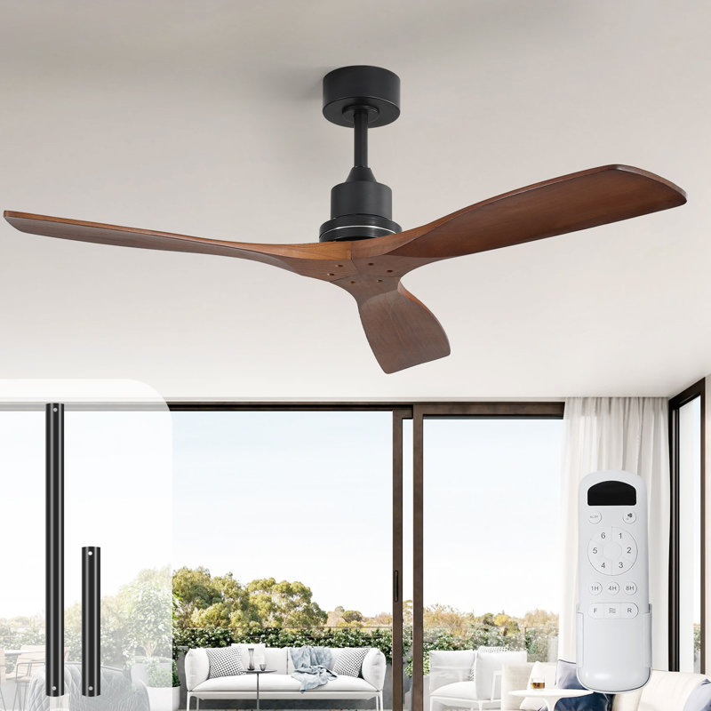 Ventilateur de plafond 3 pales standard Nicola, Brun / Noir