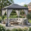 Pavillon de jardin résistant aux intempéries résistant aux rayons UV de 10 pi x 10 pi avec murs en filet respirant et 4 sacs de sable stables pour une utilisation en terrasse-126333988