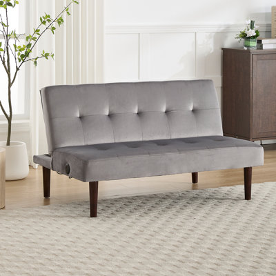 Canapé-lit pliable à dossier haut en tissu de flanelle haut de gamme avec dossier ajustable et futon inclinable, canapé de style moderne avec port de charge, convenant au salon, à la chambre à coucher et au bureau