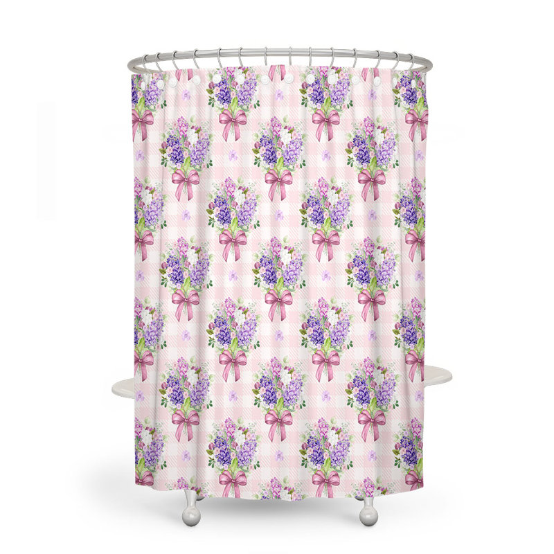 Rideau de douche simple à motif floral, L 70 po x L 72 po