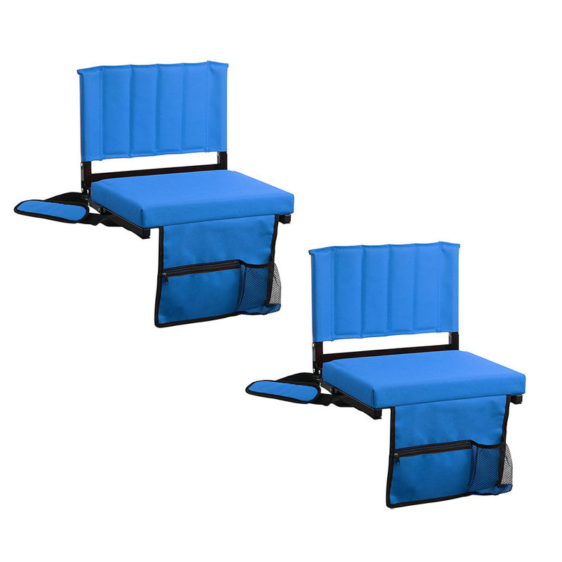 Siège de stade pliant avec coussins Briell, Bleu