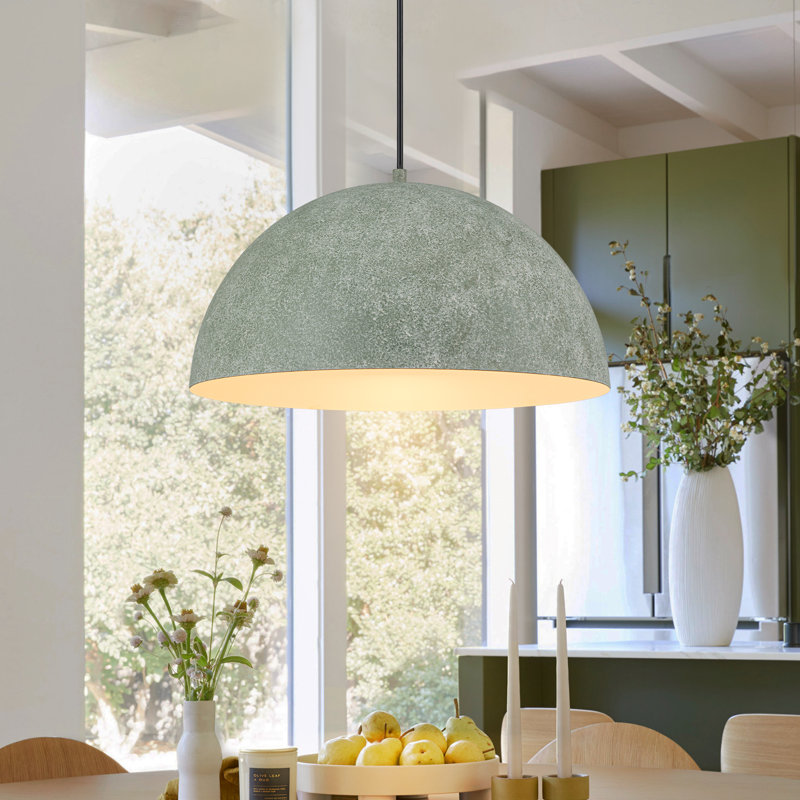 1-Light Dome Indian Gray Single Pendant 