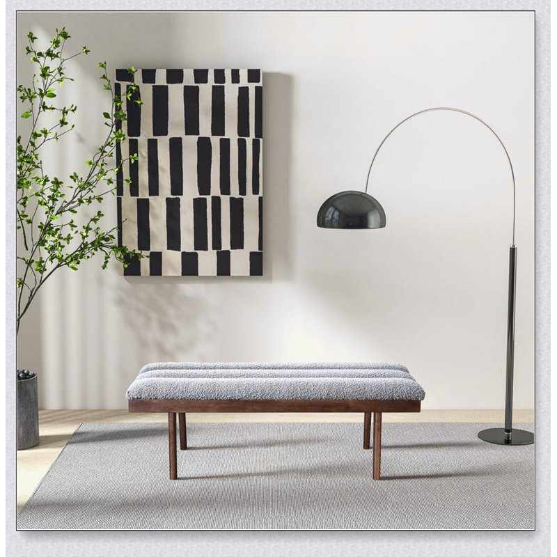 Banc Warren en tissu de frêne Design simple, confortable et durable, banc multifonctionnel