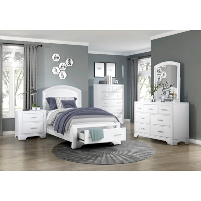 Modern White Finish Dresser With 7-Drawers Smooth Glides Transitional Bedroom Furniture 1Pc Storage Cabinet