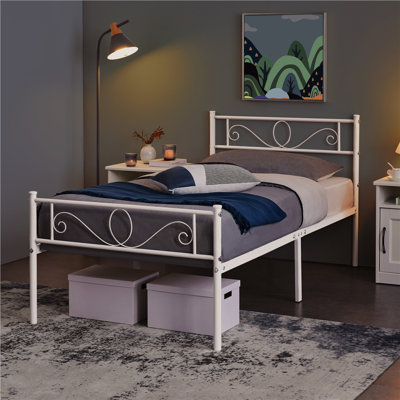 Metal Bed Frame with Headboard/Under-Bed Storage