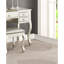 Meuble-lavabo classique argenté avec tabouret, pieds uniques, placage de peuplier sur contreplaqué, dimensions de 43 po x 18 po pour le confort de la chambre à coucher, miroir ouvert moderne rembourré, bois d'hévéa et routine matinale de 39 po de hauteur-250234922