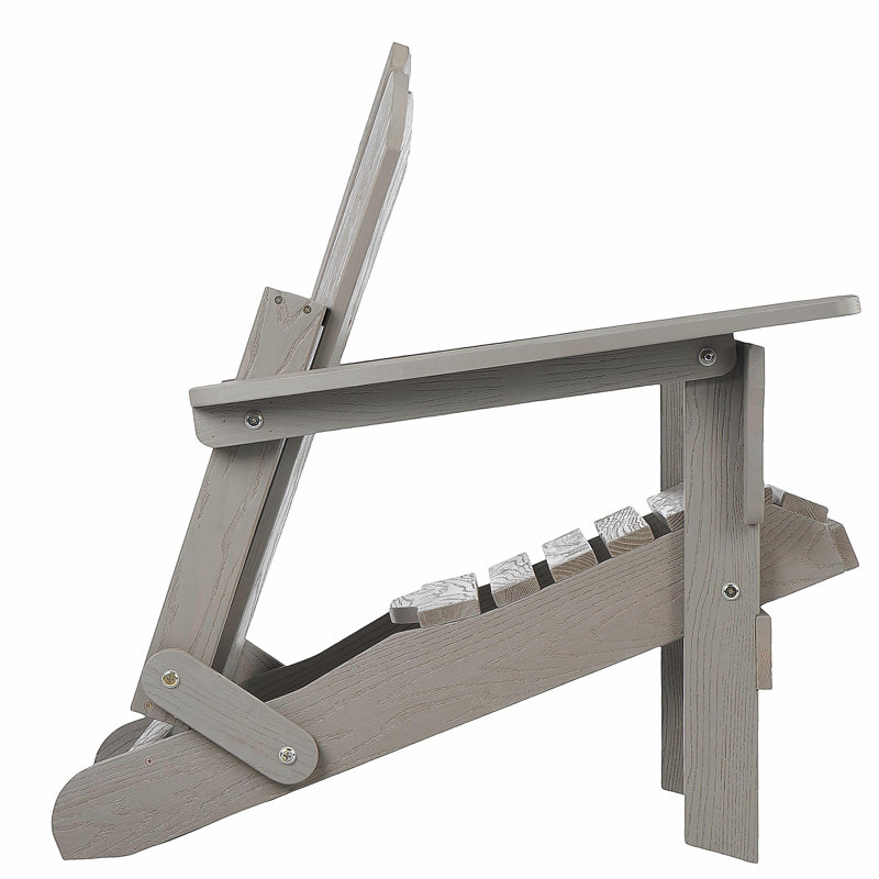 Chaise Adirondack pliante en bois gaufré surdimensionnée avec dossier et siège pré-assemblés, chaise de patio en bois pour patio