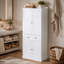 Armoire de rangement pour garde-manger de 72 po, armoires utilitaires autoportantes avec portes, tiroir et 3 tablettes réglables, garde-manger haut pour la cuisine, le salon, la salle à manger, la buanderie, blanc