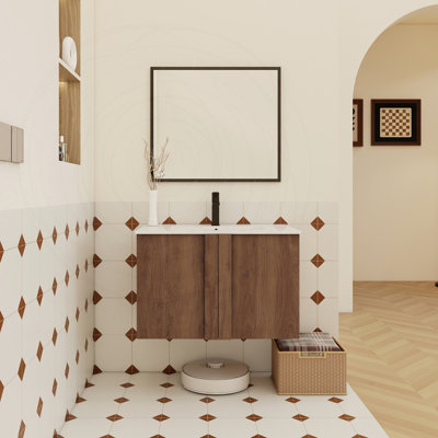 Ensemble de meuble-lavabo mural 30 po avec lavabo
