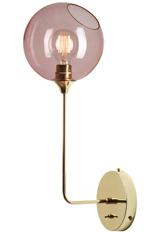Armed Sconce, Gold, Pink, 57cm H x 20cm W x 20cm D
