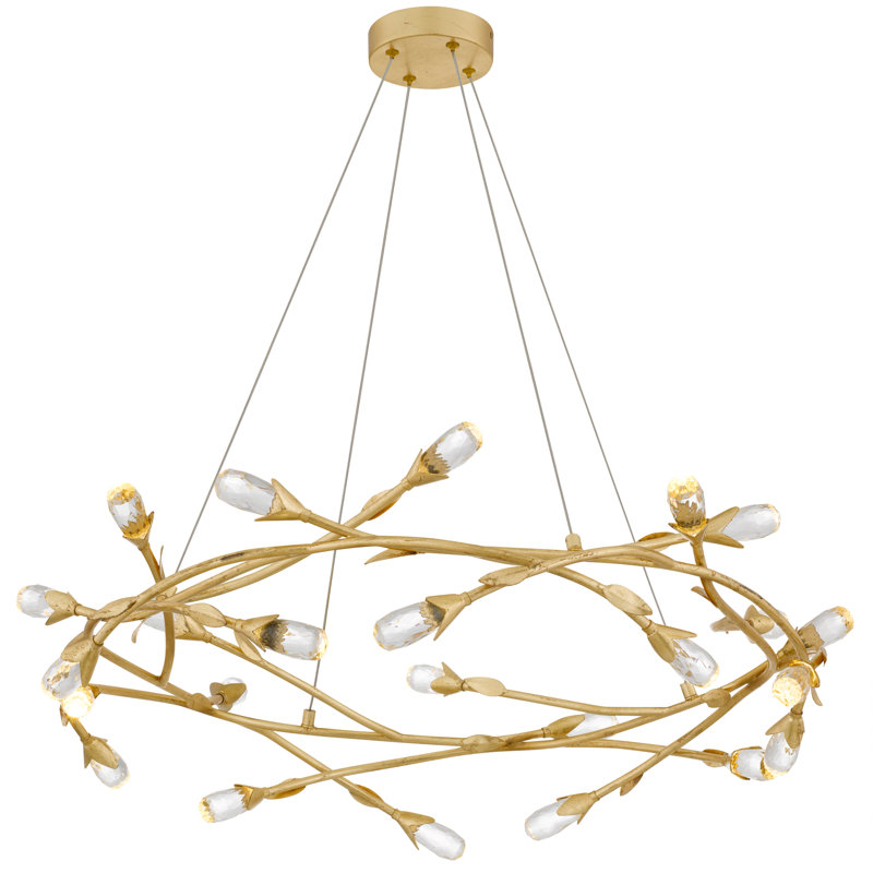 Cora Integrated LED Gold Leaf Pendant Light, Or