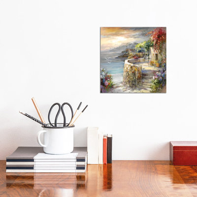 Seagulls And Sunset by Willem Haenraets - Wrapped Canvas Painting