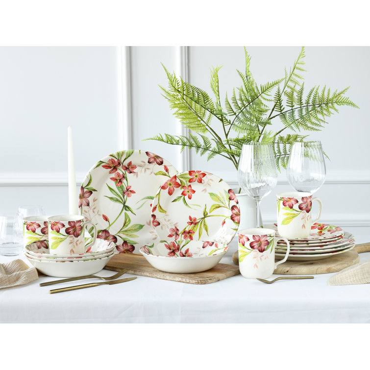 SUMMER COTTAGE 16 Piece Dinnerware Set - Service for 4