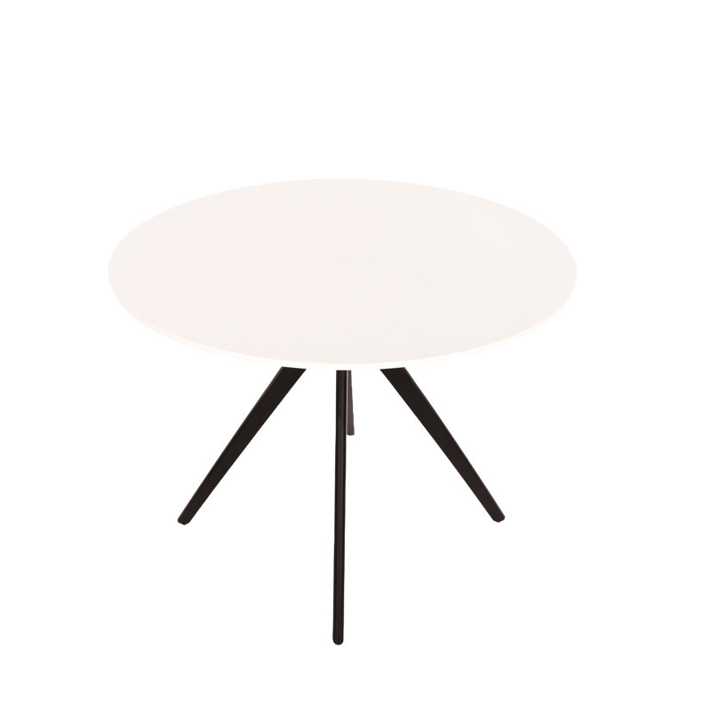 Huetter aspen 1000mm oak foiled round table & 4 fabric chair Set, Grey, White
