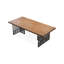 Bureau rectangulaire en bois massif brun + noir-107293673
