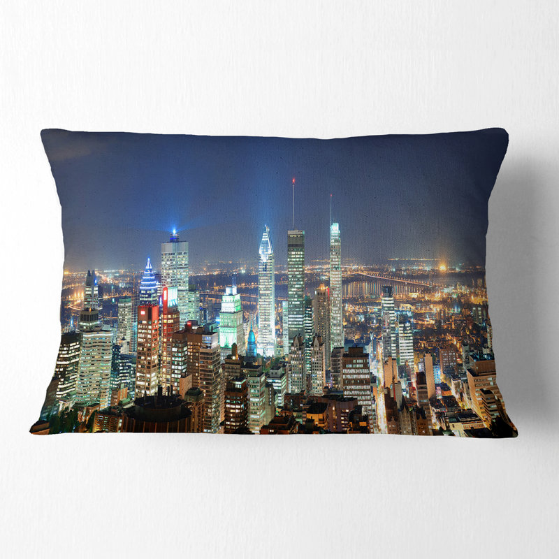 Coussin lombaire paysage imprimé Montréal au crépuscule
