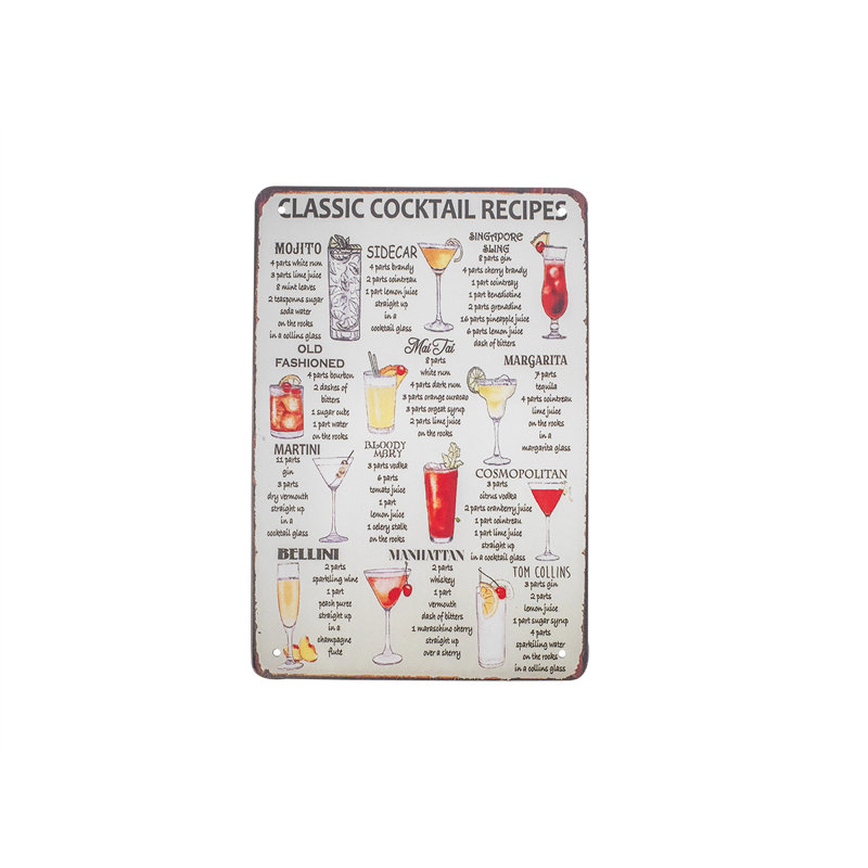 WOGEKA ART Targa retrò in metallo – Aperol Sour – Ricetta cocktail come idea regalo per compleanno, Natale, decorazione per casa, bar, pub, pub, 20 x