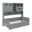 Lit de jour simple en bois avec tiroirs-289461812