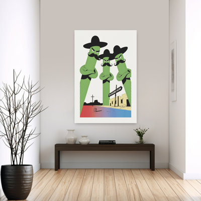 Western Cactus Outlaws 1 Piece Wrapped Canvas Wall Art