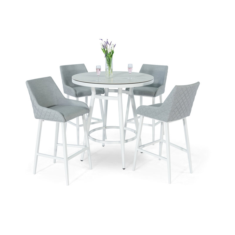 Harijan Metal Outdoor 73cm Bar Stool, Charcoal, Black