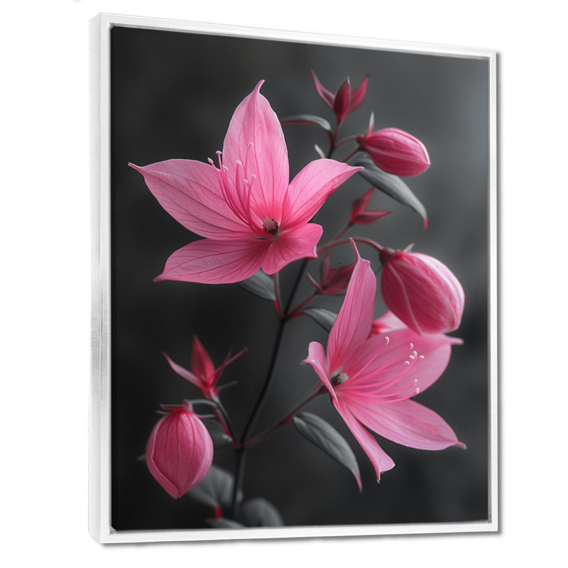 Fuchsia - Fuchsia, Cadre flottant blanc, bois massif, H 24 po x l 32 po