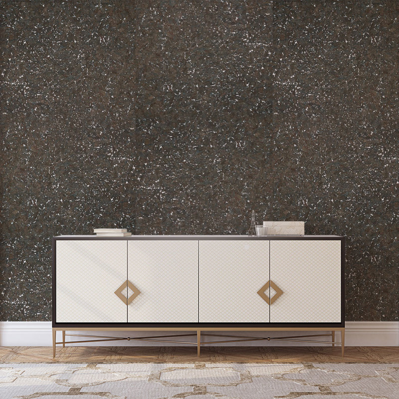 Authentic Cork Wallpaper, Espresso Brown/Silver