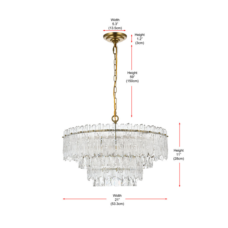 Hilma 6 - Light Dimmable Tiered Chandelier, Satin Gold