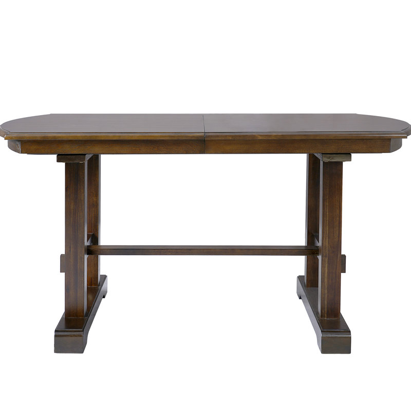Table de salle à manger extensible de 60 à 78 po, table de cuisine en bois de ferme avec rallonge amovible, grande table extensible pour 4 à 8 personnes (brun)
