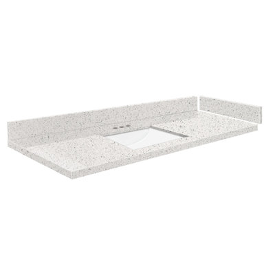 49.5 Single Vanity Top with 3 Faucet Holes -  Transolid, VT49.5x22-1RU-LYR-4