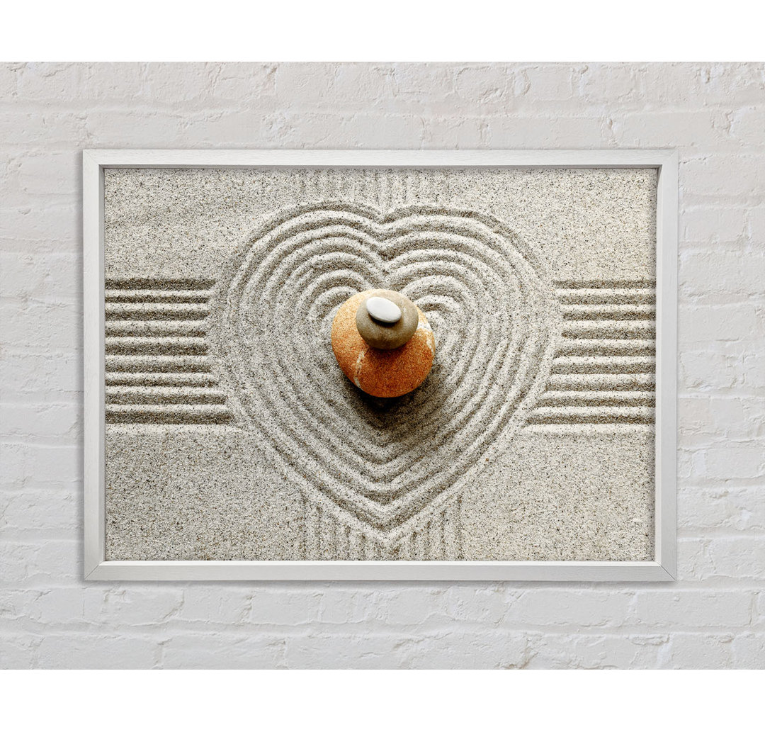 Love Heart Stones - Single Picture Frame Kunstdrucke auf Leinwand