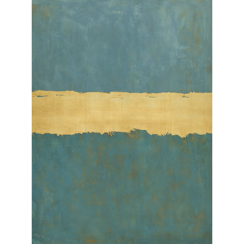 Guilded Cyan 2 - Peinture sur papier sans cadre