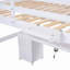 Lit mezzanine avec bureau, armoires, tiroirs et station de charge