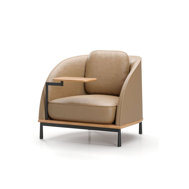 Arc Lounge Chair, Natural Oak, Bellagio 2 Cream 8805