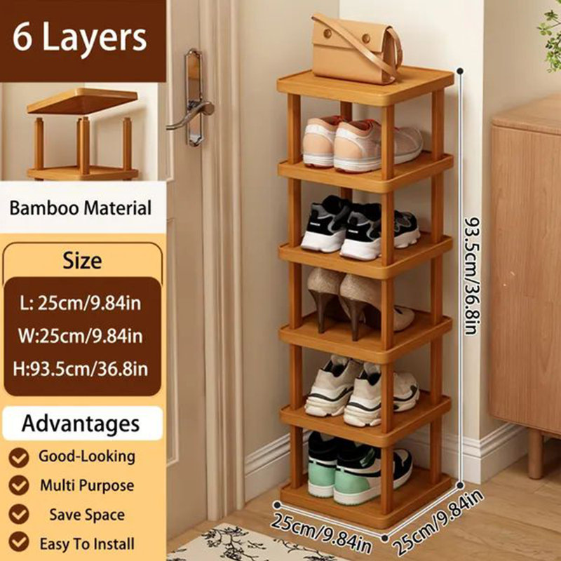 Expandable Folding Shoe Rack, No Installation Required, 36.8" H x 9.84" W x 9.84" D, 4