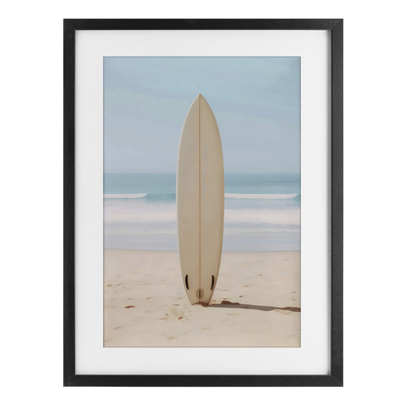 «Neutral Centered Surfboard», reproduction encadrée sous verre, design par LSR Design Studio, H 20 po x l 14 po