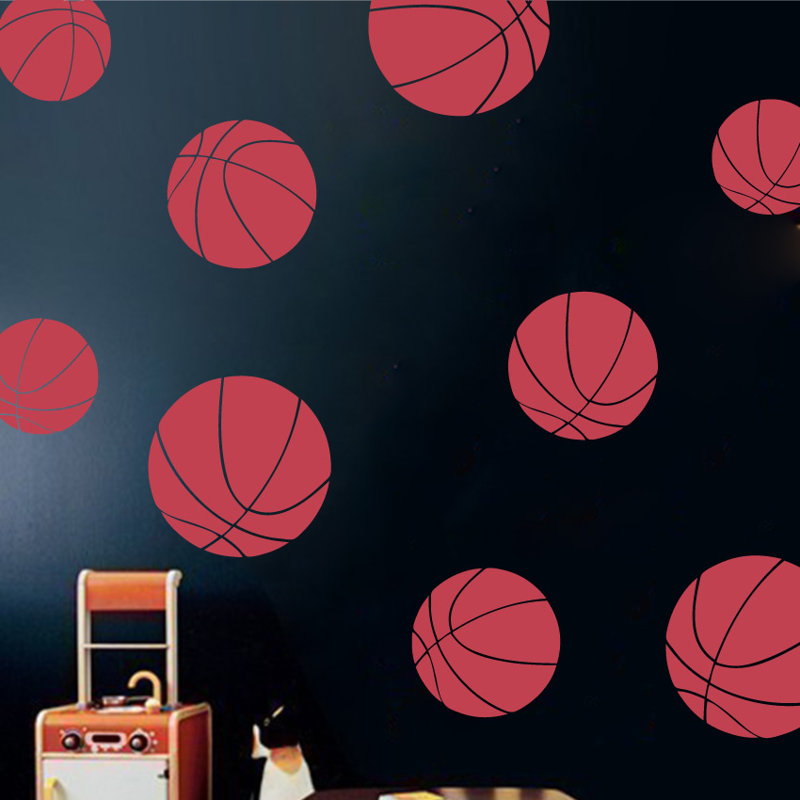 Décalcomanie murale baskets, H 30 po x l 30 po x P 0,01 po, Rouge Dahlia