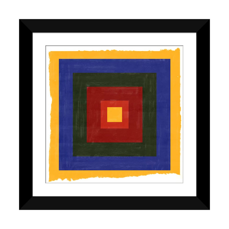 Albree Modern Color Stacks II, impression sur toile, H 16 po x l 16 po x P 1 po, Papier avec cadre noir, Blanc