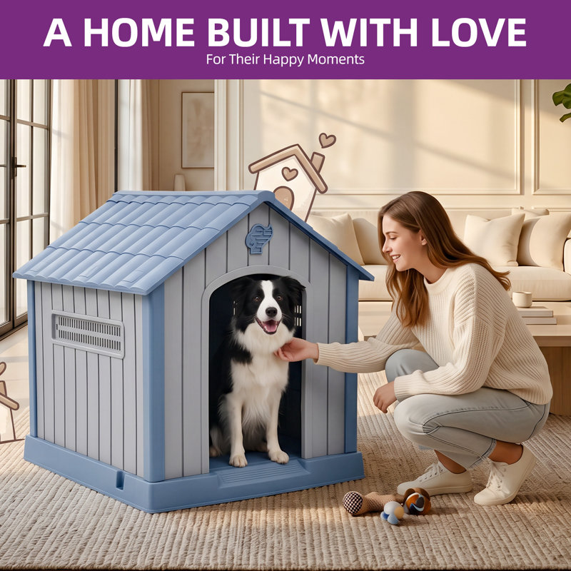 Niche pour chien Shelia, H 32 po x l 30,9 po x P 34,5 po, Blue