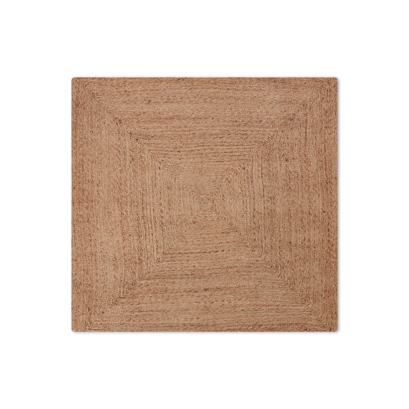 Tapis en jute tissé à la main Anley, Carré : 4 pi