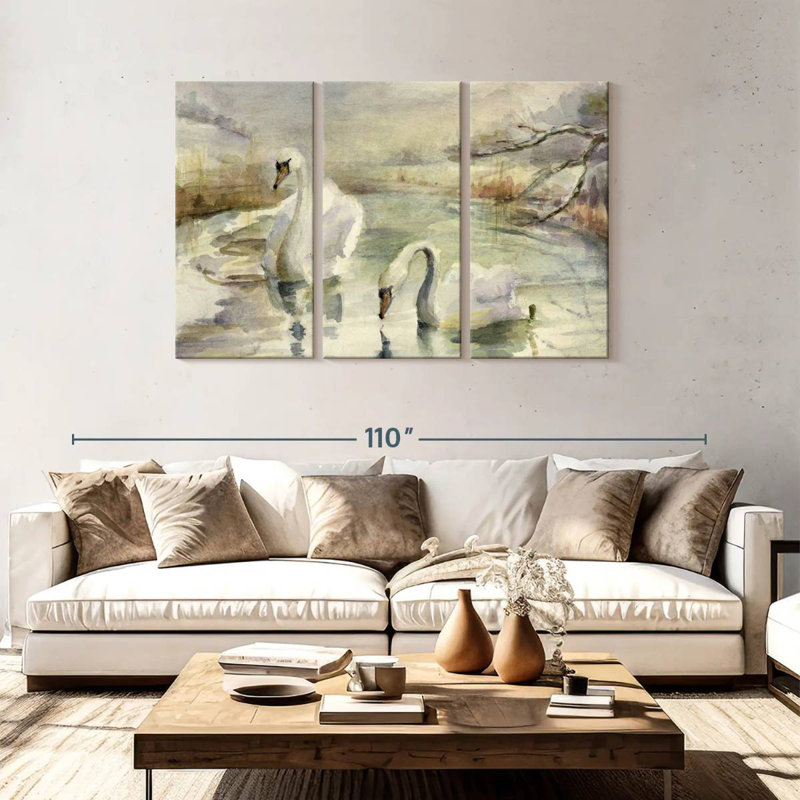 Brampt Swans In Winter, 48" H x 74" W