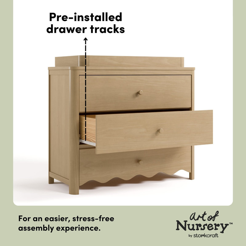 Casablanca 3 Drawer Chest With Removable Changing Table Topper, Driftwood