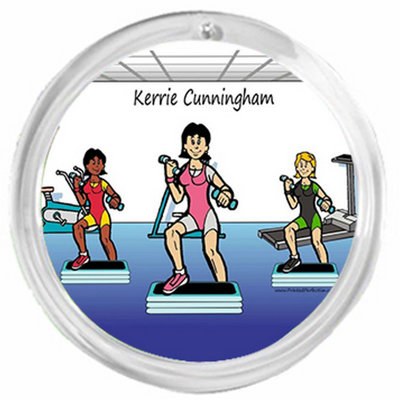 Personalized Round Christmas Ornament NTT:   Aerobics Class - Female