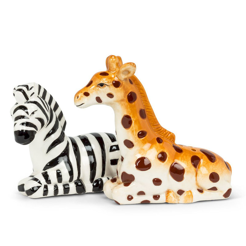 Mr. MJs Giraffe and Zebra Salt and Pepper Shaker Set