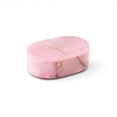 Pink Alabaster Oval Display Box