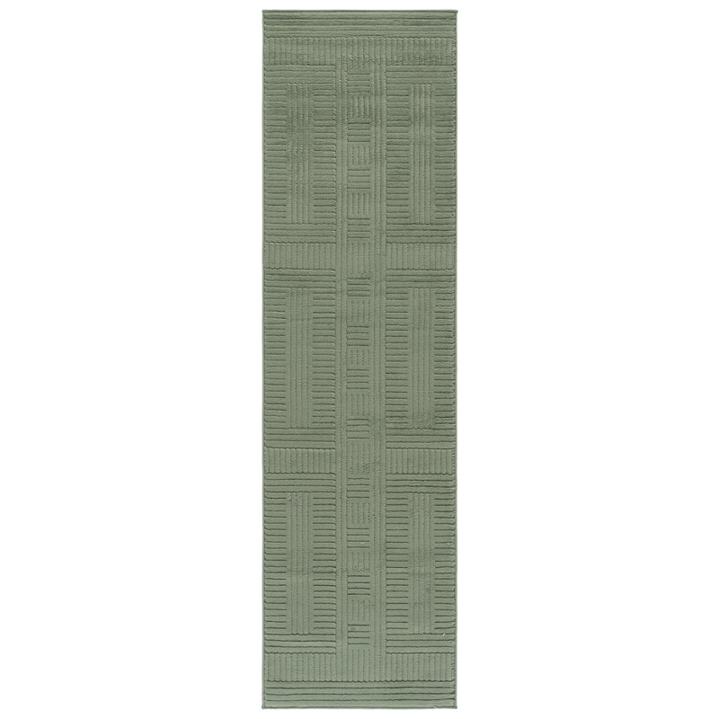 Tapis vert Selena 686, Tapis de couloir 2 pi 2 po x 8 pi