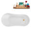 Baignoire de trempage sur pieds 59 "avec drain, pattes et plateau en bambou 59" Streamline-1774447235-1774447230