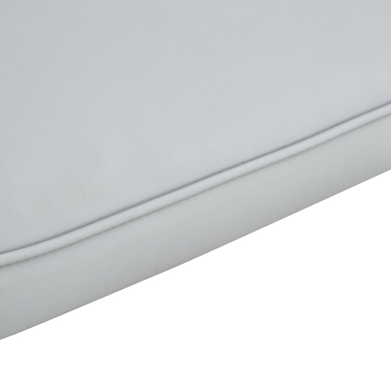 Ensemble de table et de chaises. Ensemble de table de salle à manger ronde en forme de dalle blanche luxueuse - 47 po x 47 po avec 4 chaises en polyuréthane gris clair. Plateau de table en pierre frittée, pied de table en bois aggloméré,