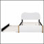 Lit plateforme tapissier avec pieds de soutien en bois et lit gigogne, durable et peu encombrant pour les chambres à coucher modernes.-664266724