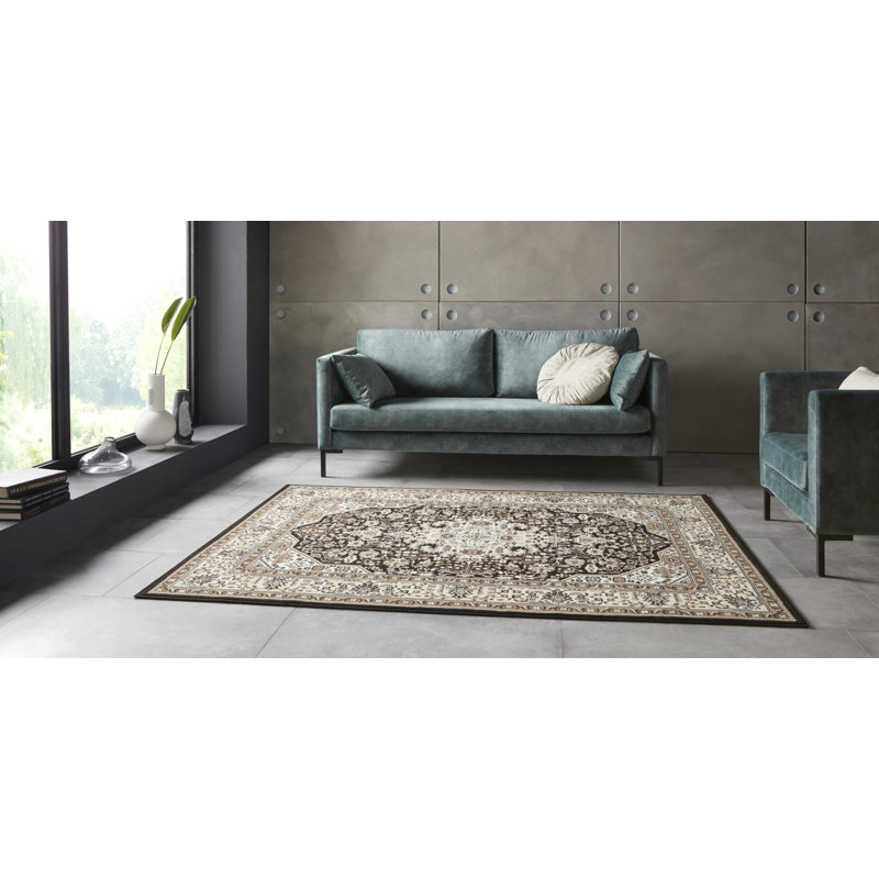 Skazar Isfahan Tufted Brown Rug, Rectangle 200 x 290cm