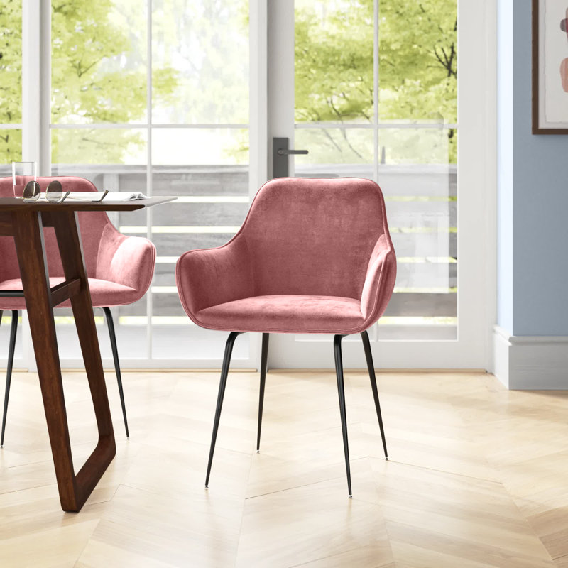 Abert 49cm H Tufted Cotton Upholstered Armchair, Pink